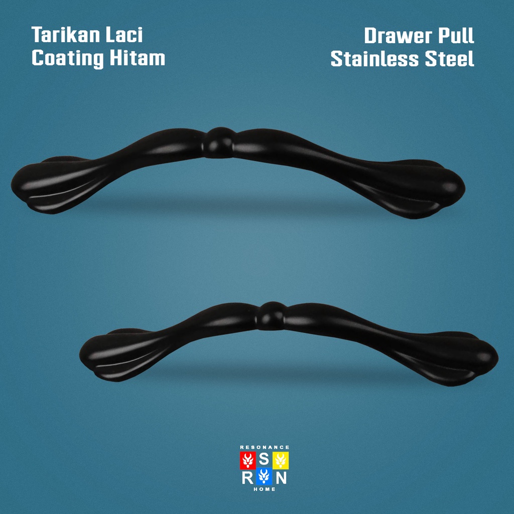 Tarikan Laci Coating Hitam 8506 / Handle Gagang Pintu Laci Lemari Resonance Home