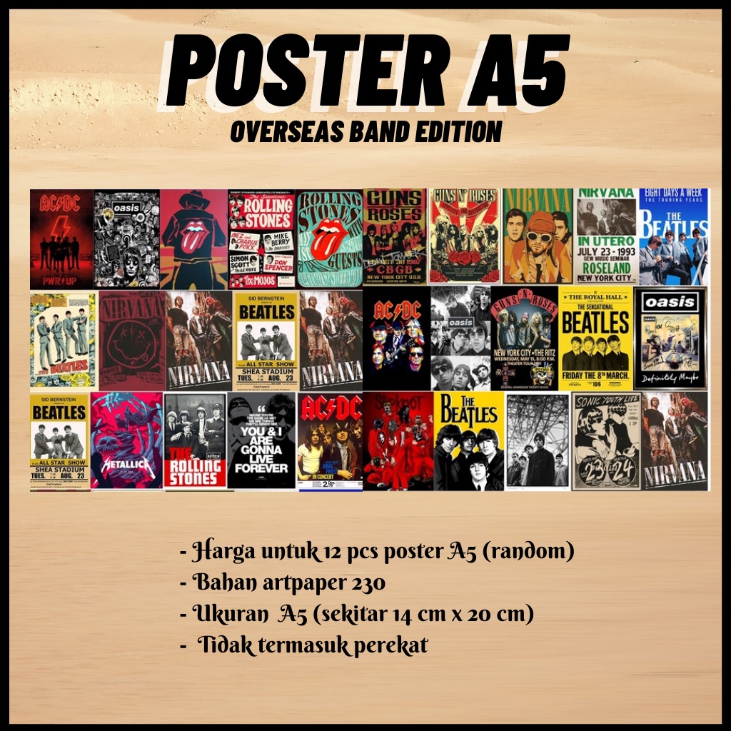 

POSTER BAND AESTHETIC / 12pcs POSTER DINDING AESTHETIC RANDOM