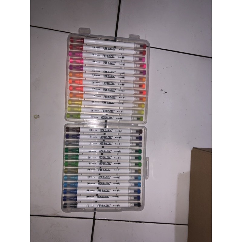 

Brush Pen Bazic 24 Warna Hard Case Spidol Brushpen USA Brand Water Base