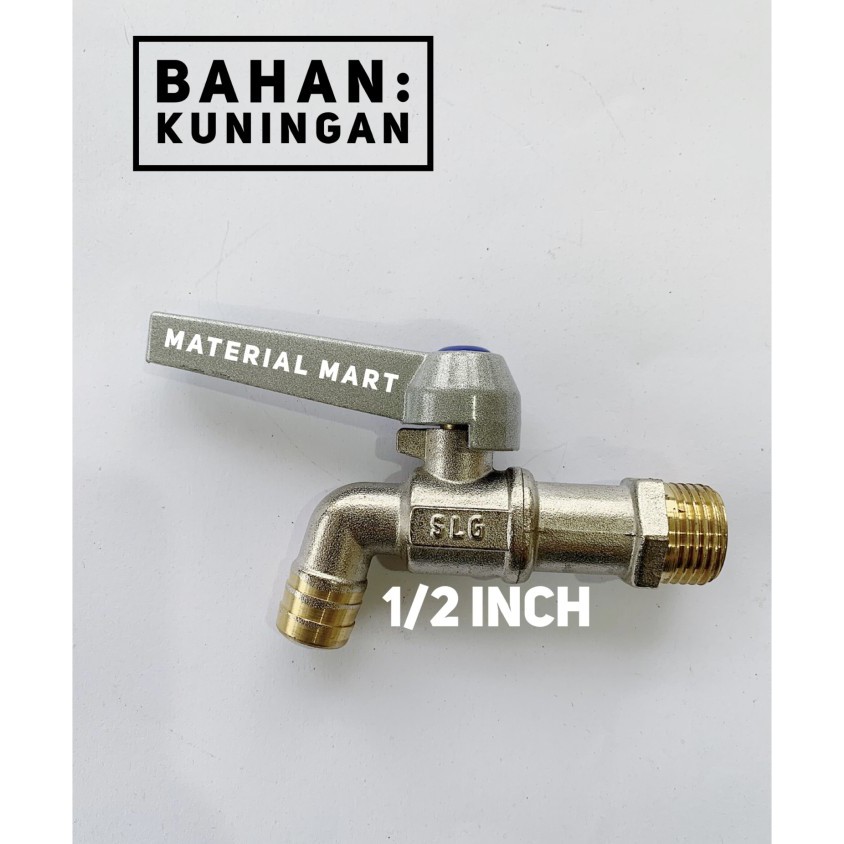 Keran Bola Taman 1/2 Inch | Kran Taman Kuningan 1/2&quot; | Kran Air Tembok | Material Mart