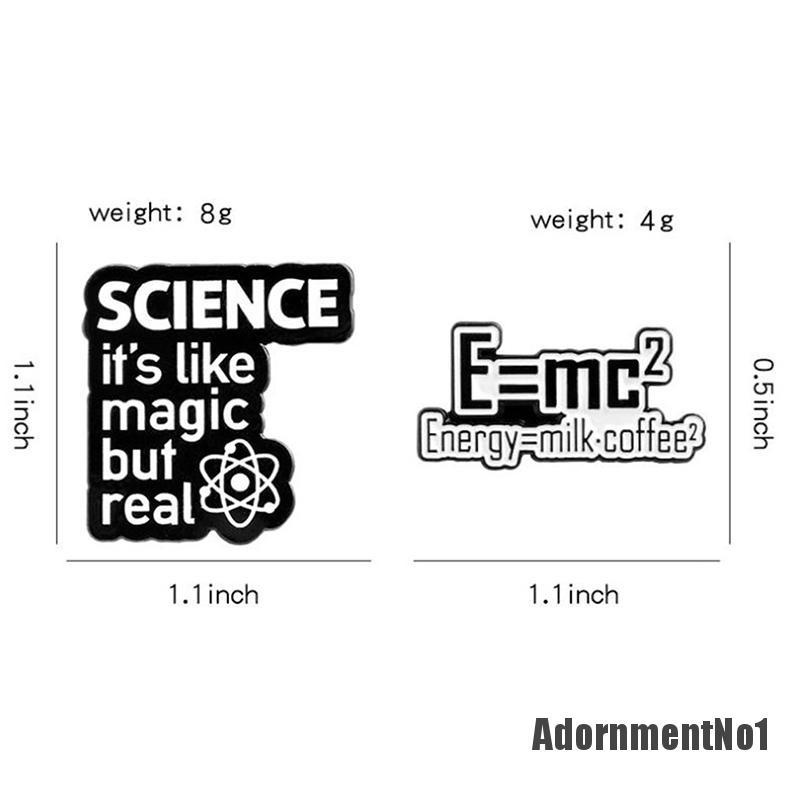 (Adornmentno1) 1pc Bros / Pin Enamel Desain Science Is Magic Warna Hitam / Putih