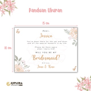 Jual X Cm Kartu Ucapan Bridesmaid Bridesmaid Card Custom