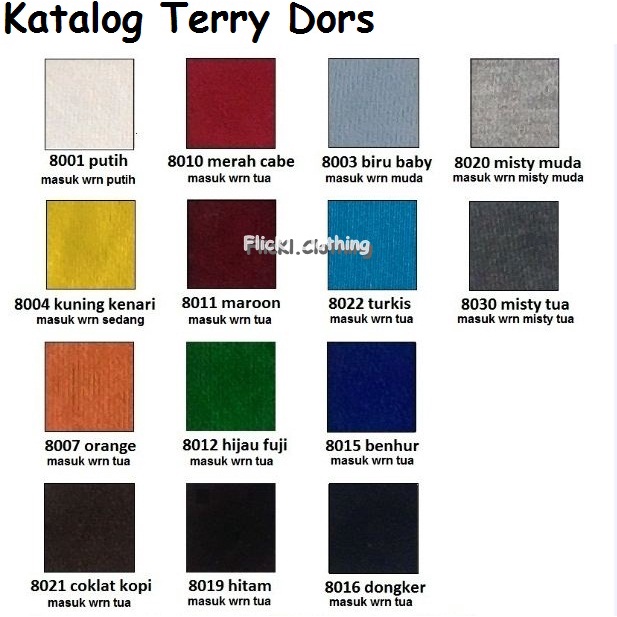 Bahan Kain Terry Dors CVC Cotton Katun