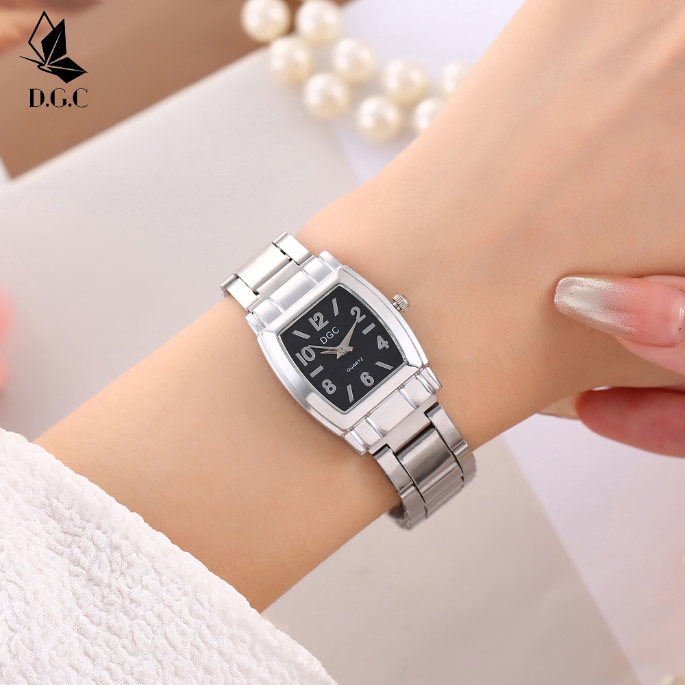 DGC JAM TANGAN WANITA MENONTON TALI STAINLESS STEEL RANTAI WANITA CRYSTAL KRISTAL PREMIUM WOMEN WATCH COUPLE C86