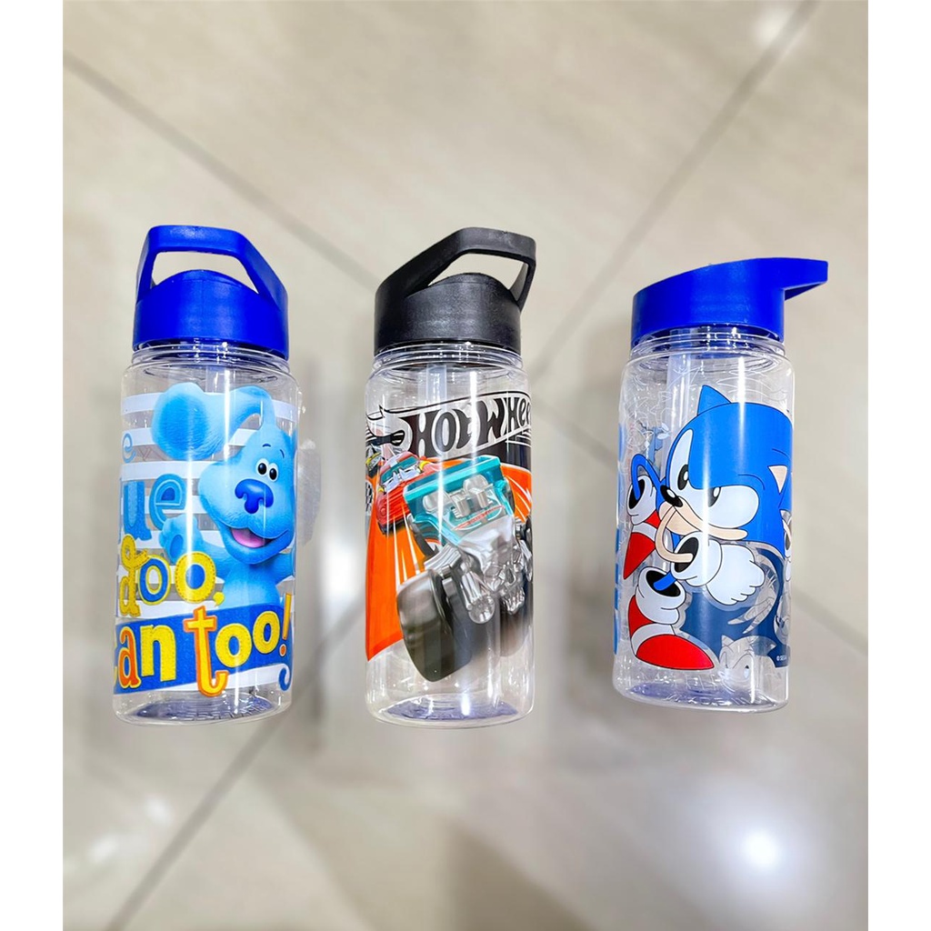 Botol minum cartoon 500ml - Botol minum sedotan kartun bpa free sedotan silicon