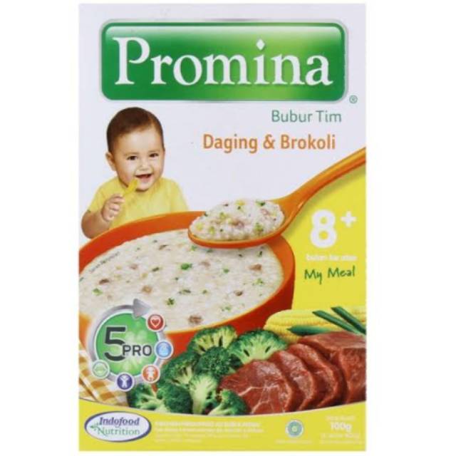 Promina Bubur Tim 8+ Daging&amp;Brokoli 100gr