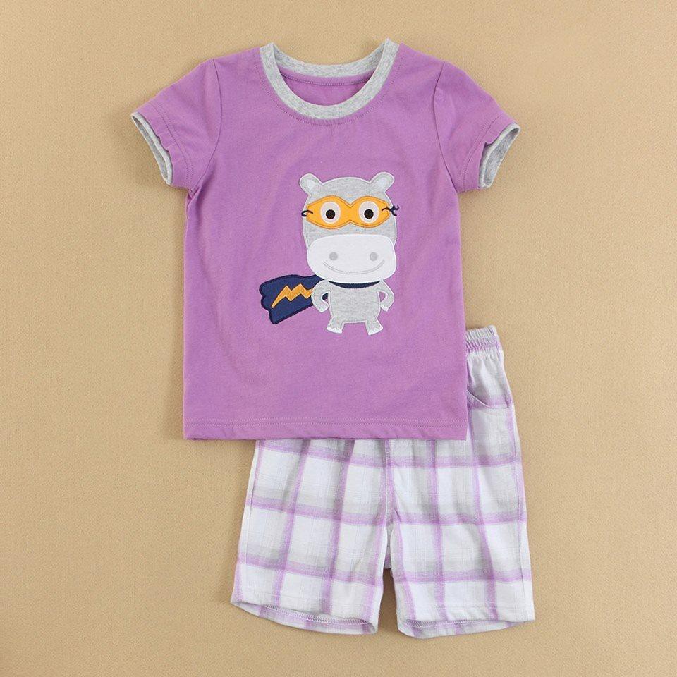 BABY BOY SUIT PANT HIPPO PURPLE