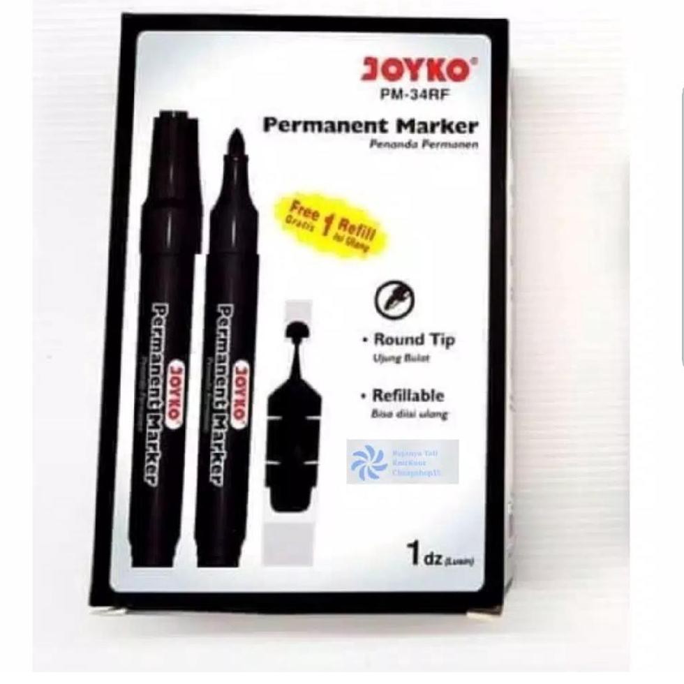 

Barang Original!! [DAVIS]Permanent Marker PM-34RF Joyko + Bonus Refil (Pcs) ▣