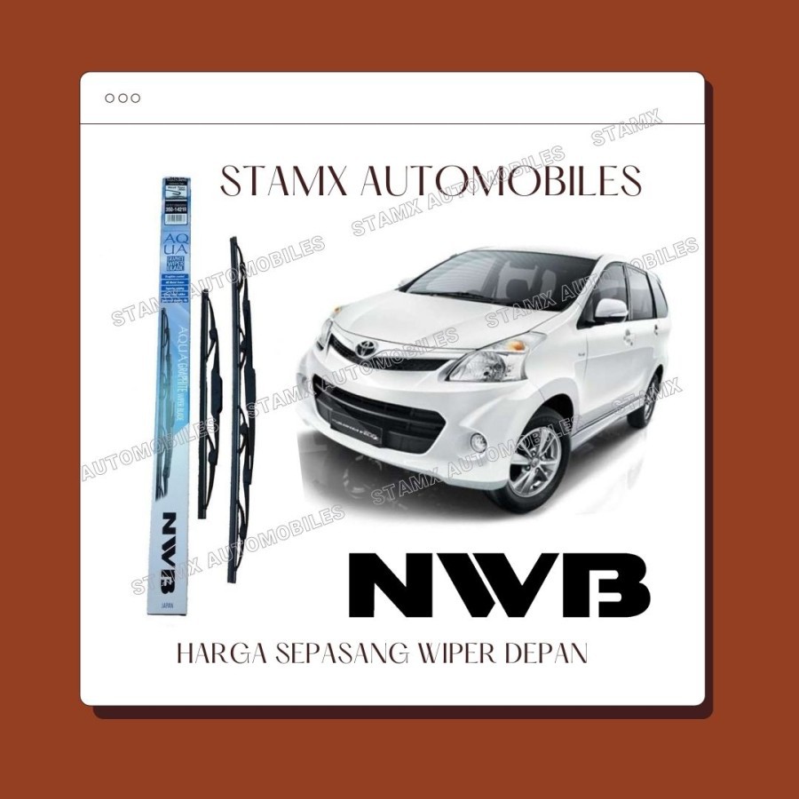 Wiper depan AVANZA/XENIA GEN 2 uk. 21&14 ORIGINAL ASLI ORI merk NWB Aqua Graphite