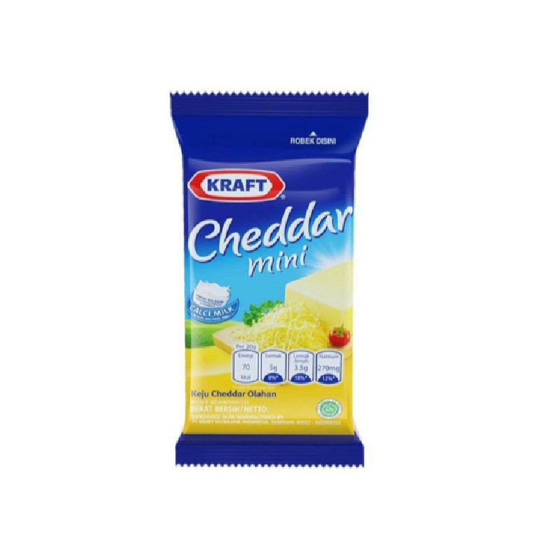 

Kraft Keju Cheddar Kemasan Mini Sachet 30gr