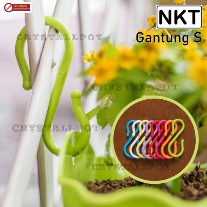 gantungan NKT plastik kaitan pot bunga bentuk S bahan tebal - pack isi 10 pcs