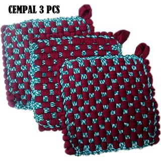 CEMPAL ANYAM CUMPAL LAP KAIN RAJUT ANTI PANAS 3 PCS CEMPAL ANYAM CUMPAL LAP KAIN RAJUT ANTI PANAS 3 PCS