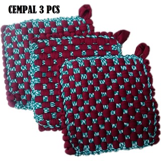 CEMPAL ANYAM CUMPAL LAP KAIN RAJUT ANTI PANAS 3 PCS 