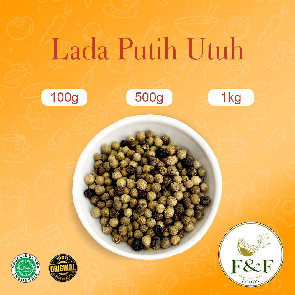 

BUBUK REMPAH MURNI - White Pepper / Lada Putih Utuh / Lada Putih Bumbu