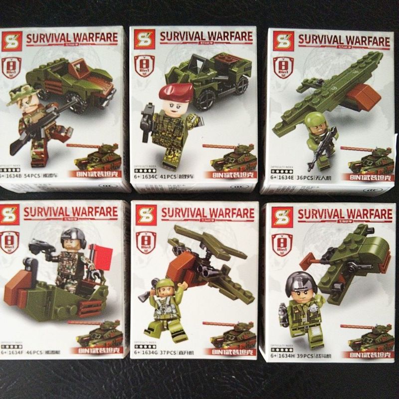 Brick SY Army series Survival Warfare 8in1 tentara