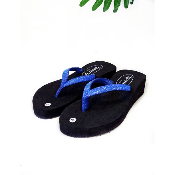 SENDAL WANITA WEDGES JEPIT BLINK - SANDAL JEPIT  WANITA KEKINIAN - SENDAL SPON (KODE BLINK-BLINK)