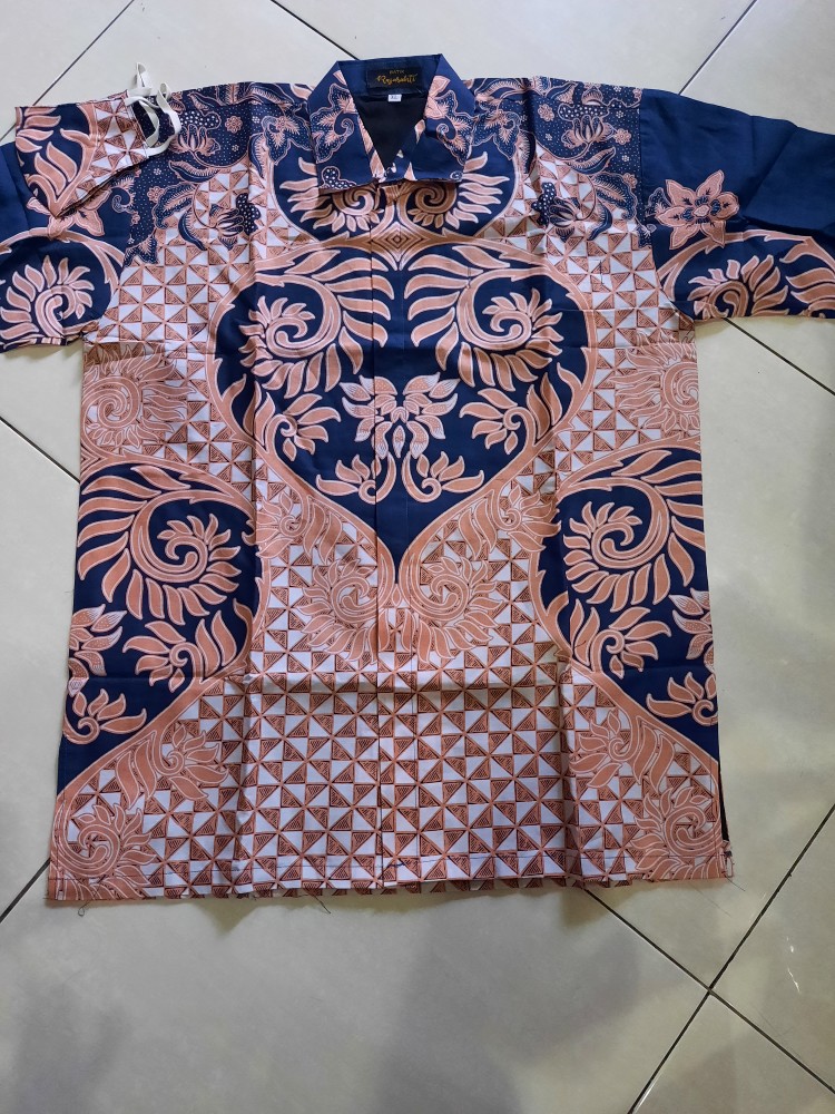 Batik Pria Mahogra Size M-xxl Lengan Panjang Pendek Full Furing Batik Solo Katun Cabut Sragenan