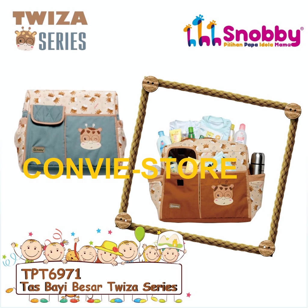 Snobby Tas Bayi Besar Double Saku Bordir Twiza Series - TPT 6971