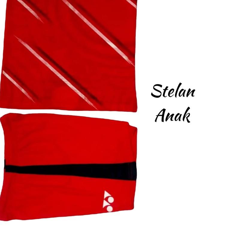 Baju stelan olahraga anak usia SD SMP baju badminton baju bulutangkis baju volly baju olahraga motif