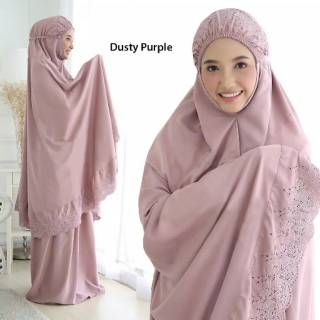  COD Mukena siti khadijah warna dusty purple  bordir 