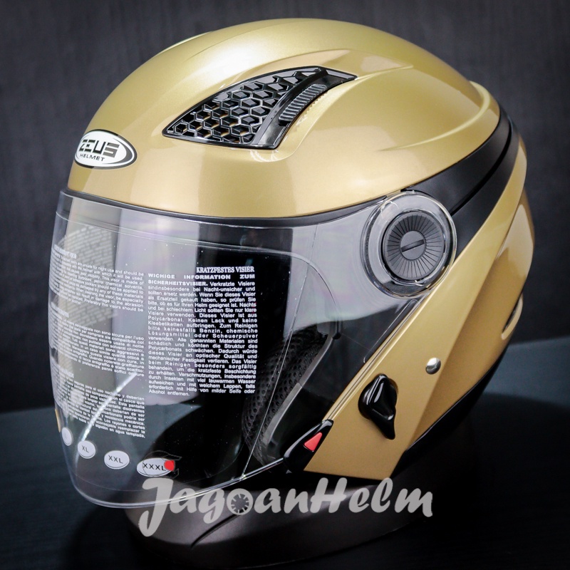 ZEUS HELM  ZS610 SOLID | GOLDEN YELLOW MET |  ZS 610 | ZS-610 | Double Visor