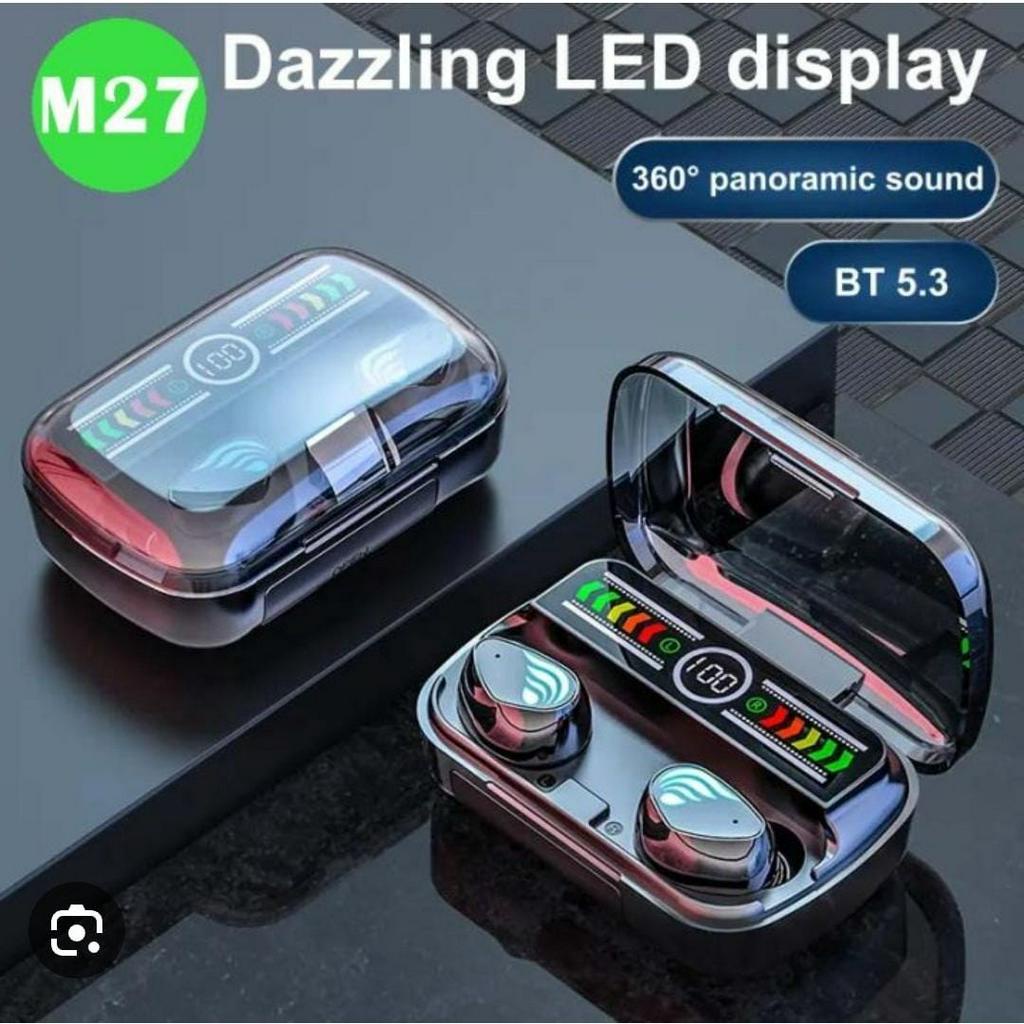 HEADSET / EARBUDS EARPHONE TWS M27 HIFI DIGITAL LED BT V5.3