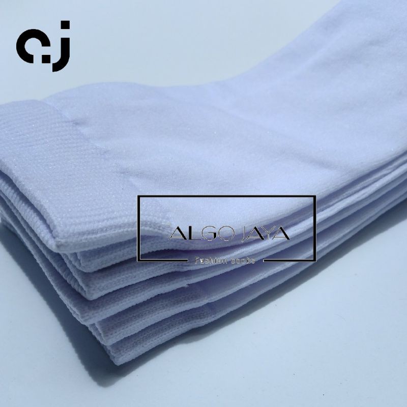 TOKO KL |  kaos kaki putih polos panjang selutut kaos kaki paskibra kaos kaki muslimah bahan nilon lembut