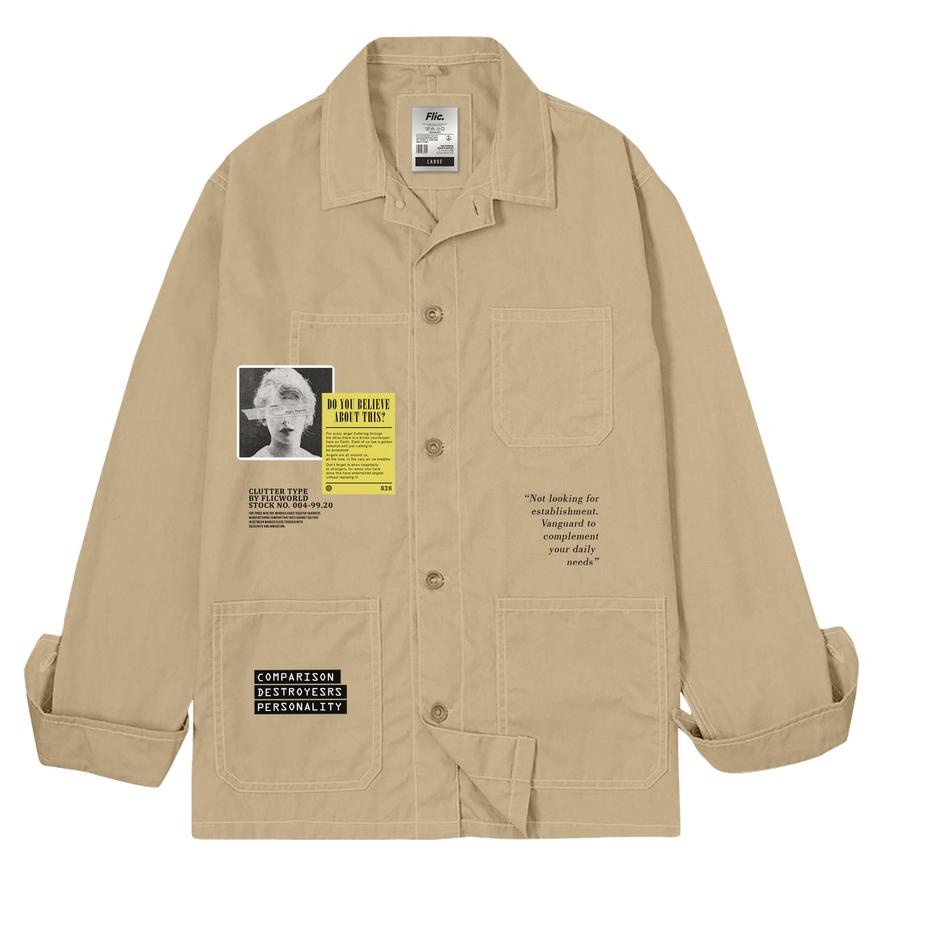 Terbaru.. FLICWORLD - Amber Overshirt Jacket Beige