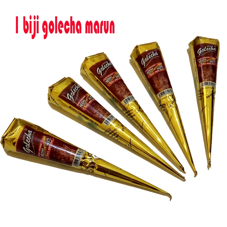 Heena Hena Magic Golecha Warna Maroon Red Cherry Cokelat Hitam Henna Kuku Pacar Hena Kuku Isi 3 Pcs