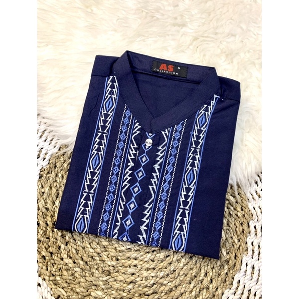 BAJU KOKO WARNA TANGAN PENDEK ,BAJU KOKO BORDERAN WARNA ( kode AS 33 )