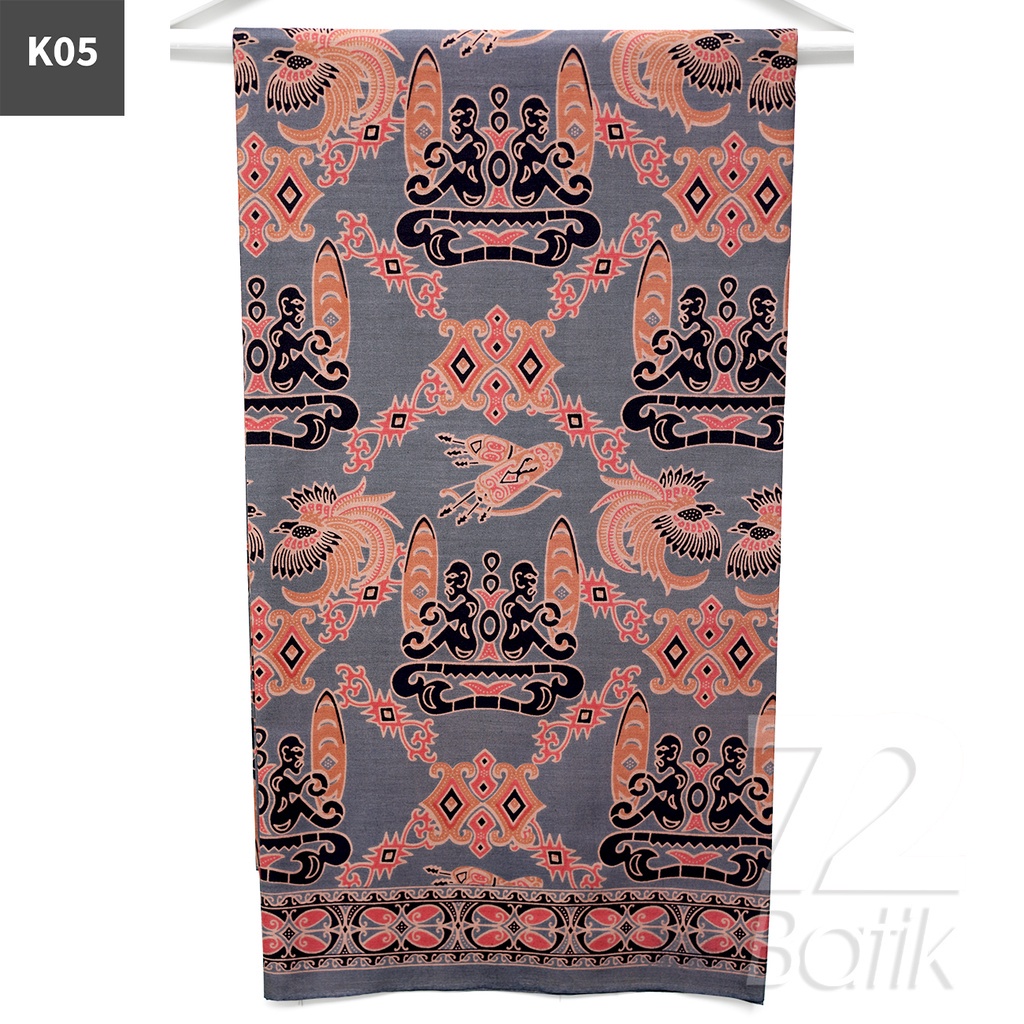 KAIN BATIK PREMIUM Bahan Katun Motif Burung Asmat Warna Cream 721253 Cap 72 Jarik Jarit Samping Kebat Panjang Batik Katun Modern Premium Bahan Seragam Batik Pernikahan Kantor Keluarga Murah Kamen Jadi Batik Bali Lembaran