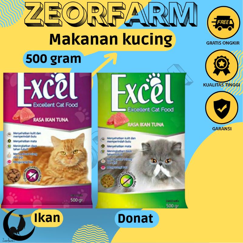 makanan kucing sentrat kucing excel cat food zeorfarm