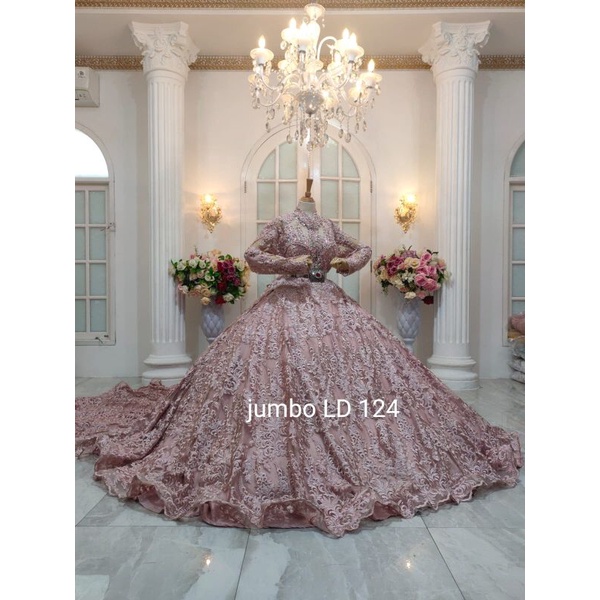 GAUN PENGANTEN BERRBY JUMBO  /GAUN BEREREKOR XXL//GAUN UKURAN BESAR//GAUN WEDDING BIG SIZE//GAUN MODERN UKURAN BESAR