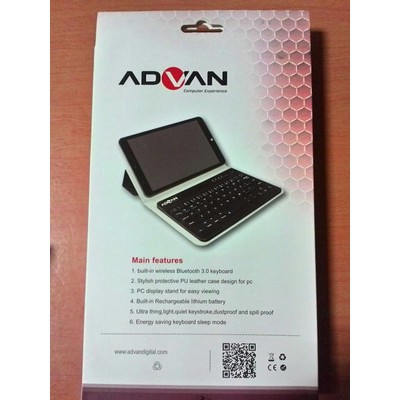 Advan Leather Case Keyboard Vanbook W80 - Hitam WIRELESS CONNEC