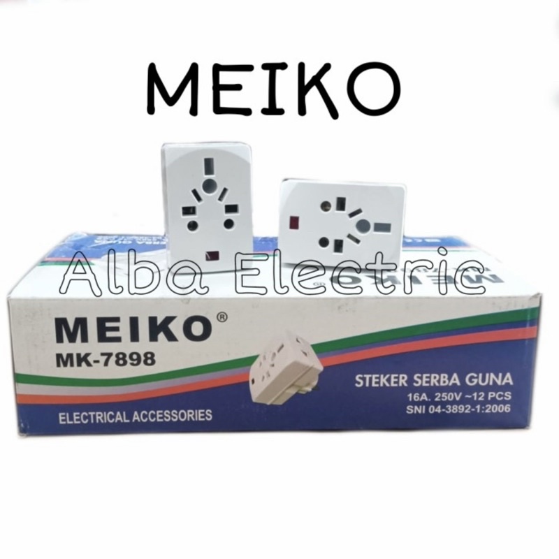 Steker T Multi Serbaguna Kaki 2 MEIKO Colokan Cabang 3 Serbaguna