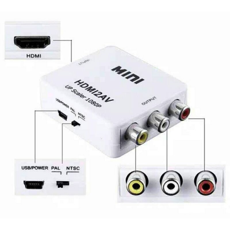 HDMI2AV CONVERTOR TO RCA （ALAT PELENGKAP TV TABUNG）