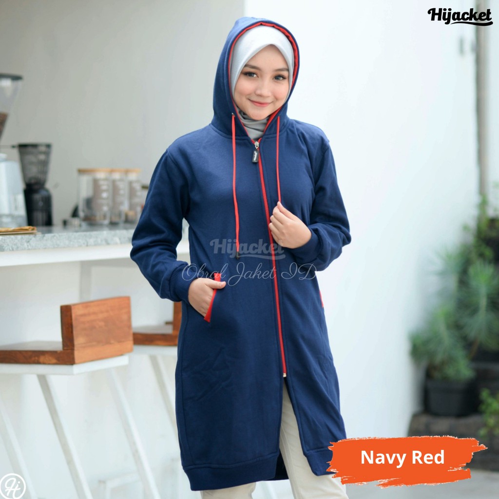 Hijacket Basic Navy Original Bandung | Hoodie Wanita Murah Size L XL XXL Garansi 100%-4