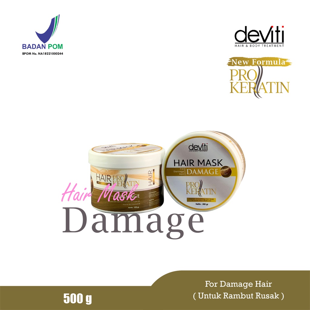 Deviti Hair Mask Damage Pro Keratin Perawatan Rambut Kering dan Rusak 500Gr