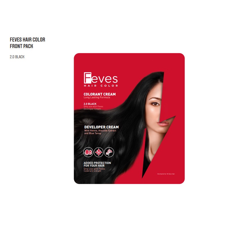 ✿ MADAME ✿ FEVES HAIR COLOR COLORANT CREAM 30ML - PEWARNA RAMBUT SACHET BPOM