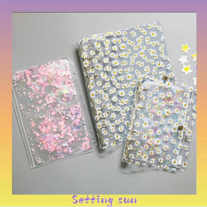 Buku Notebook / Catatan / Diary A6 Cover PVC Transparan Motif Bunga Daisy  TN