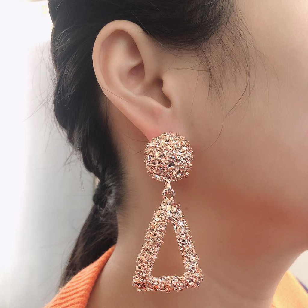 {COD}Anting Ala Korea Segitiga / Anting Paduan Segitiga Anting / Aksesoris Fashion Wanita Import-6