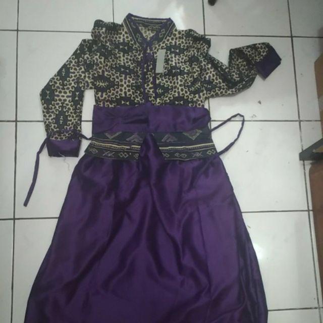 Batik Couple Srg 357 Gamis Velvet, Kebaya Batik Sarimbit Srg 357 Gamis Velvet Talita Savana