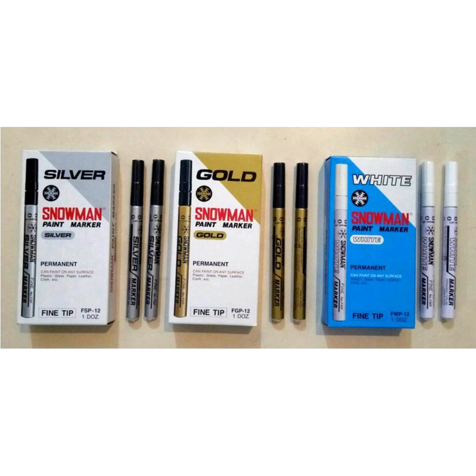 

Snowman Paint Maker Permanent Spidol Gold GP-12 / Silver SP-12 / White (Putih) WP-12