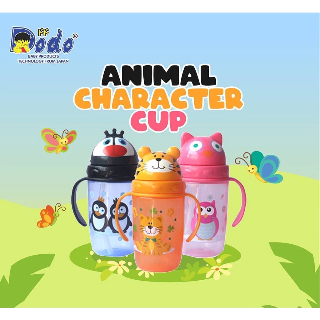 Animal Character Cup / Botol Minum Anak Botol Bayi Karakter Botol Serbaguna + Sedotan Baby BPA FREE 360ml