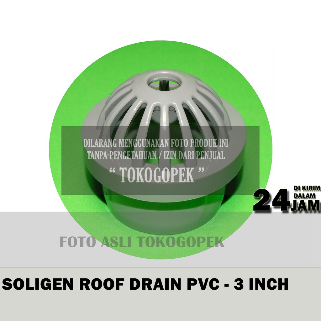 SOLIGEN ROOF DRAIN PVC 3&quot; - SARINGAN TALANG AIR ATAP 3 inch