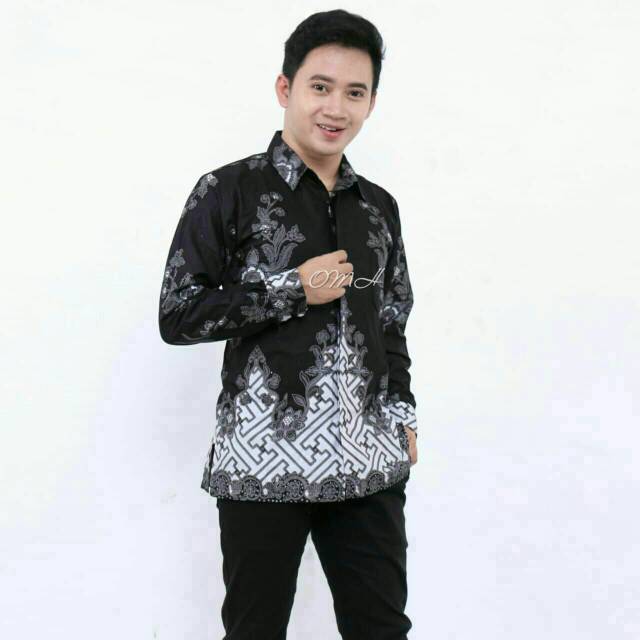 KEMEJA BATIK PRIA LENGAN PANJANG SIZE M L XL XXL  BSWART BatiK HRB026 Kenongo Hem Panjang Padi