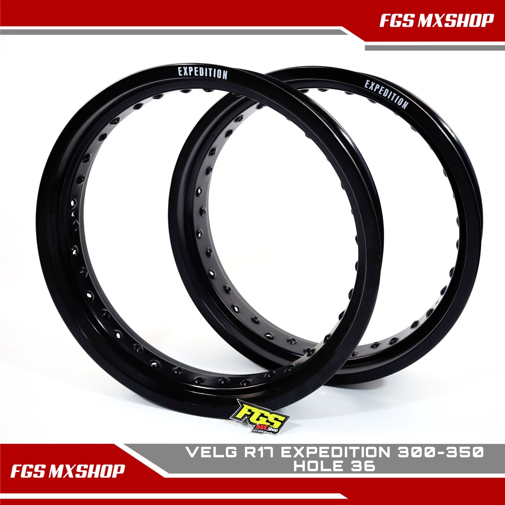 RING 17 17 300X350 EXPEDITION VELG SUPERMOTO MERK EXPEDITION HITAM SIZE 300 DEPAN BELAKANG 350