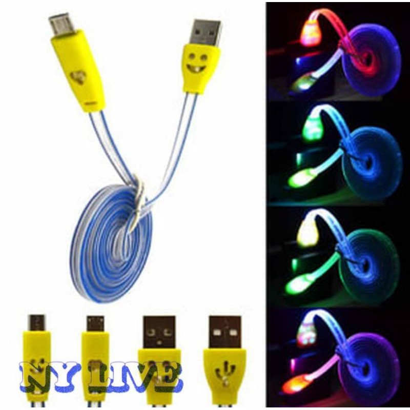 KABLE KABEL DATA SMILEY BUNGLON MICRO TRANSPARAN