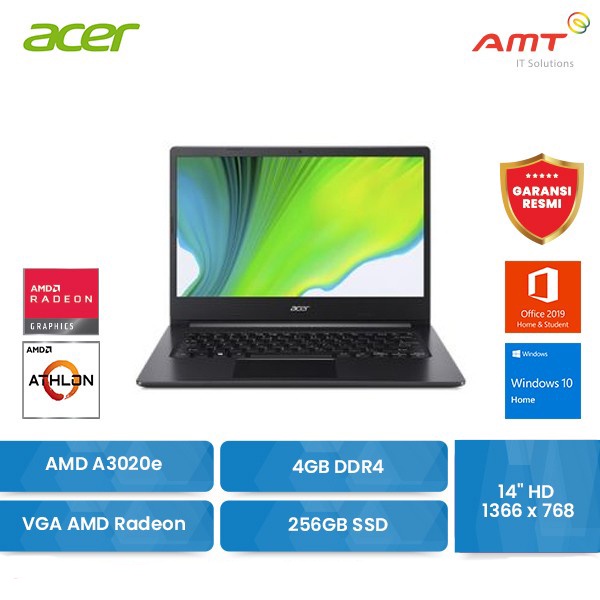 ACER ASPIRE 3 A314-22-A5UW 14" AMD-A3020e 4GB 256GB SSD W10 OHS