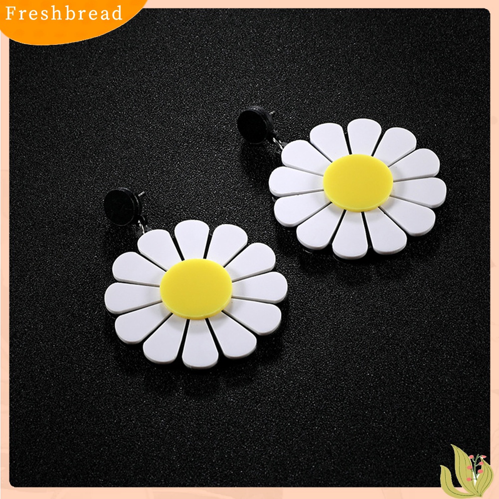 Fresh| Anting Tusuk Gantung Wanita Bahan Akrilik Desain Bunga Aster Besar Untuk Pesta